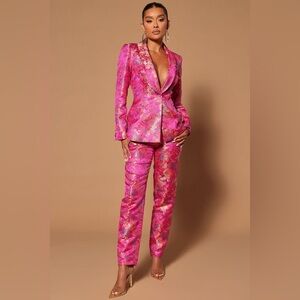 Nova Luxe Embroidered Suit Set –Blazer + Pant | Size XL